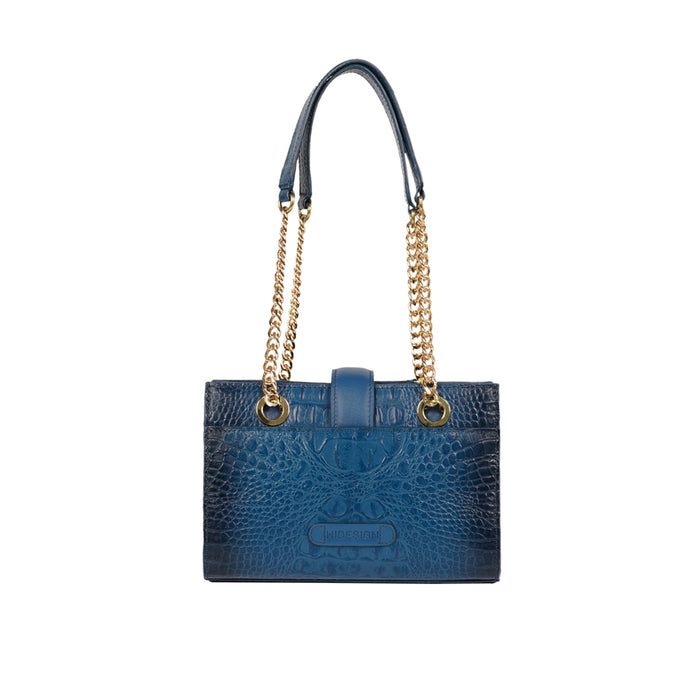 Casino 04 Blue Leather Shoulder Bag