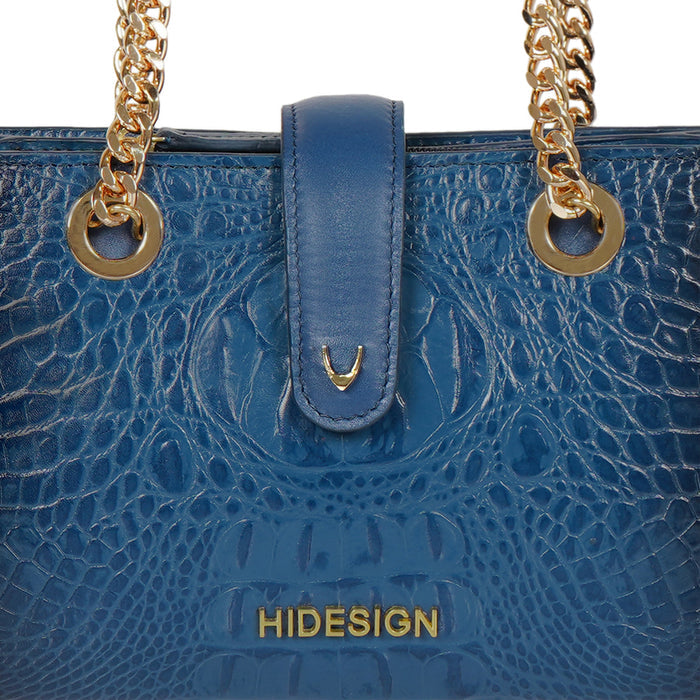 Casino 04 Blue Leather Shoulder Bag
