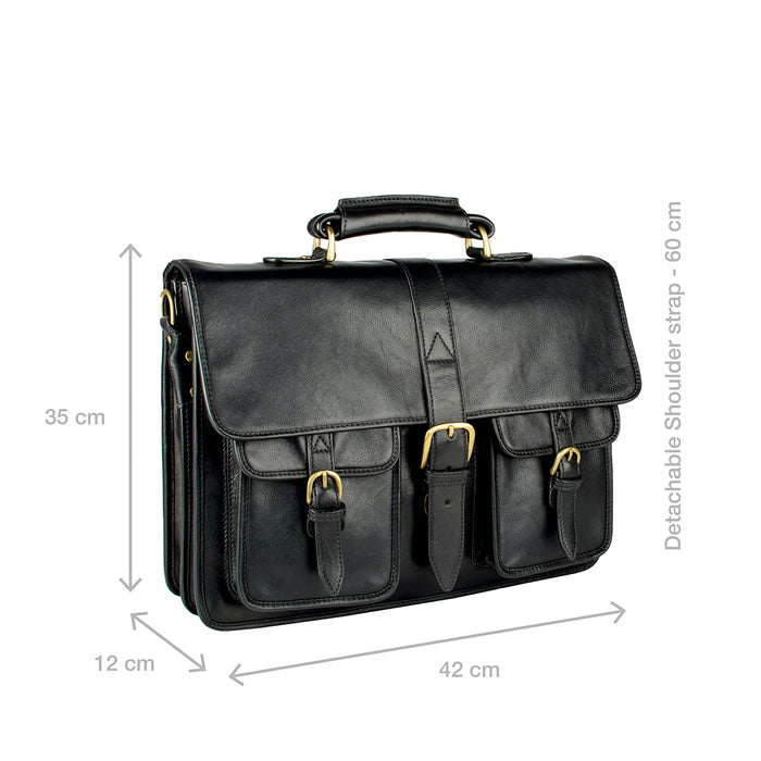 Castello Black Leather  Briefcase