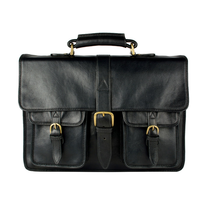 Castello Black Leather  Briefcase