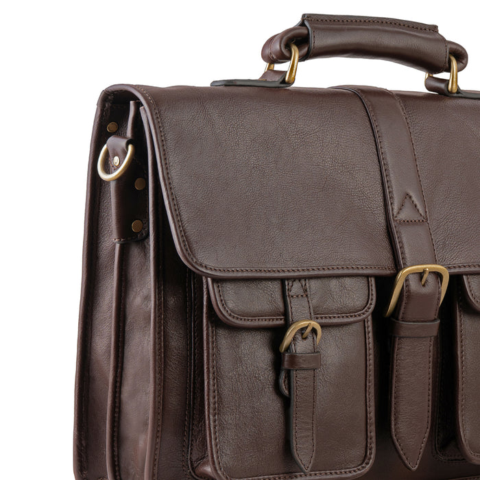 Castello Brown Leather  Briefcase