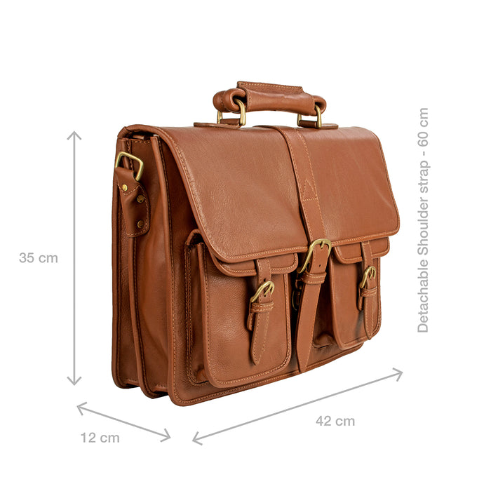 Castello Tan Leather  Briefcase