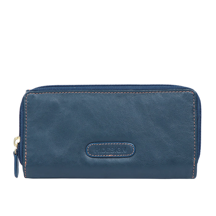 Cerys W3 Blue Leather Clutch Wallet