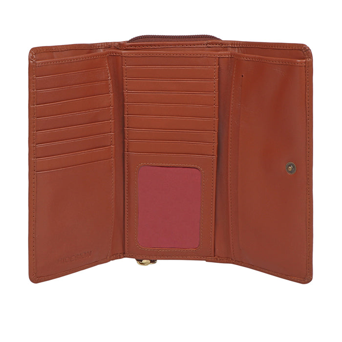 Cerys W3 Tan Leather Clutch Wallet