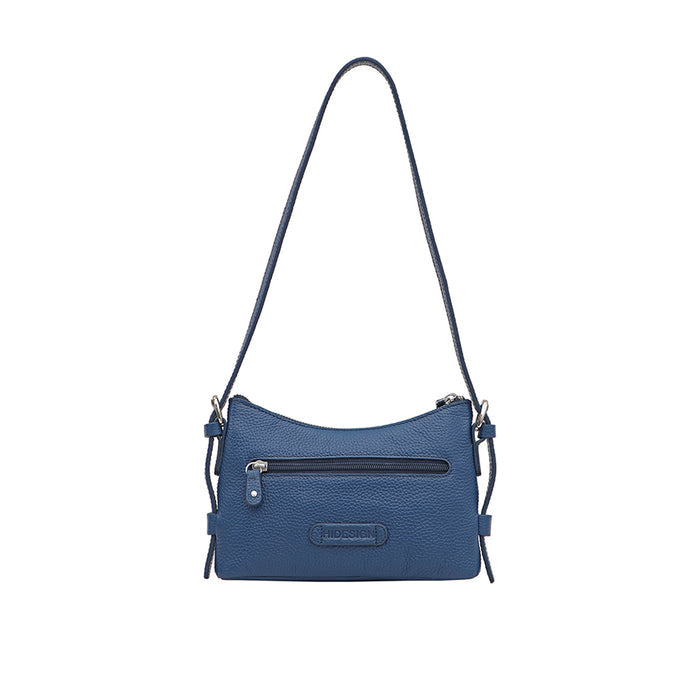 Changi-01 Blue Leather Shoulder Bag