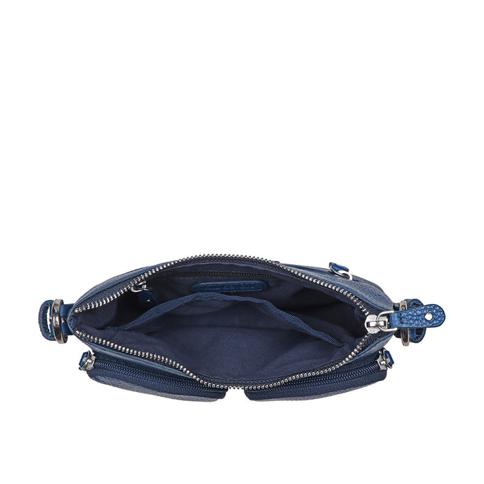 Changi-01 Blue Leather Shoulder Bag