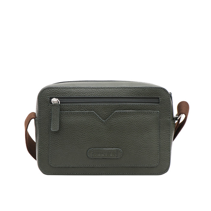 Changi-02 Green Leather  Crossbody