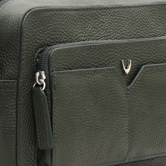 Changi-02 Green Leather  Crossbody