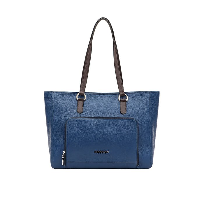 Changi-03 Blue Leather Shoulder Bag