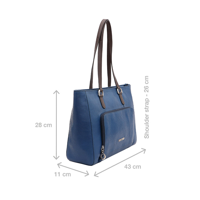 Changi-03 Blue Leather Shoulder Bag