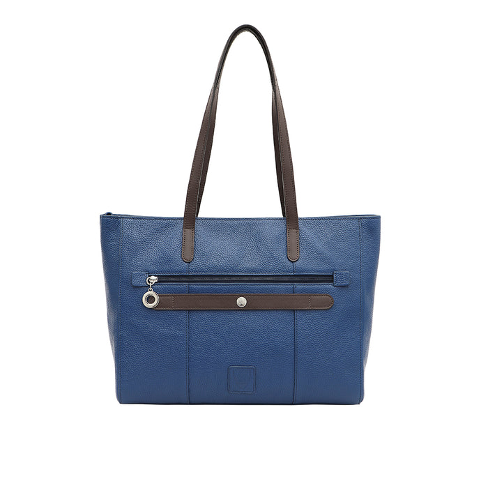 Changi-03 Blue Leather Shoulder Bag