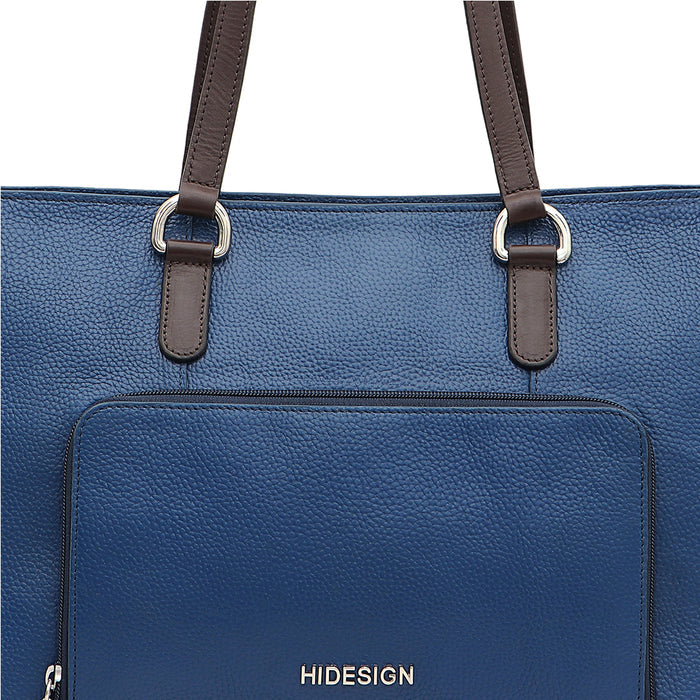 Changi-03 Blue Leather Shoulder Bag