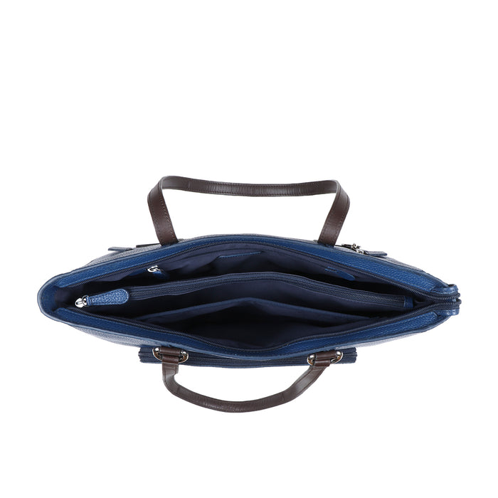 Changi-03 Blue Leather Shoulder Bag