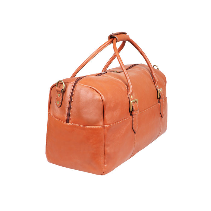 Charles 01 Tan Leather Duffle Bag