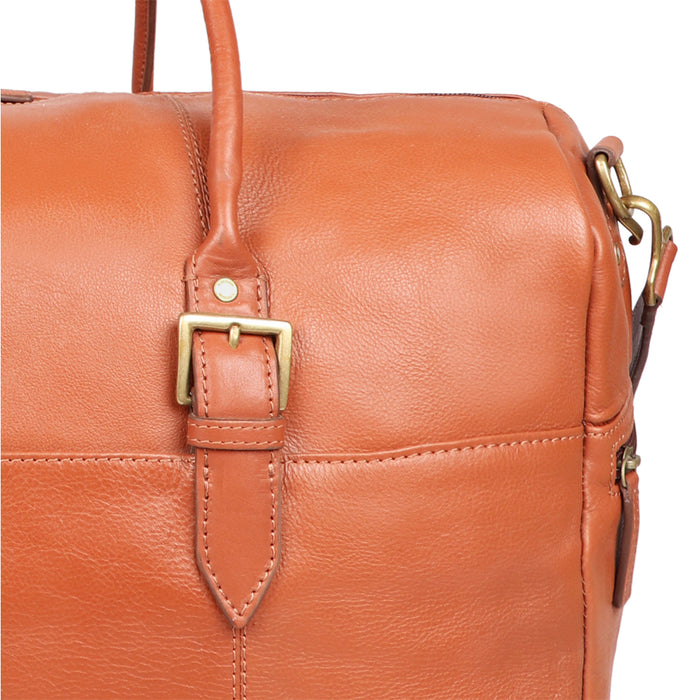 Charles 01 Tan Leather Duffle Bag