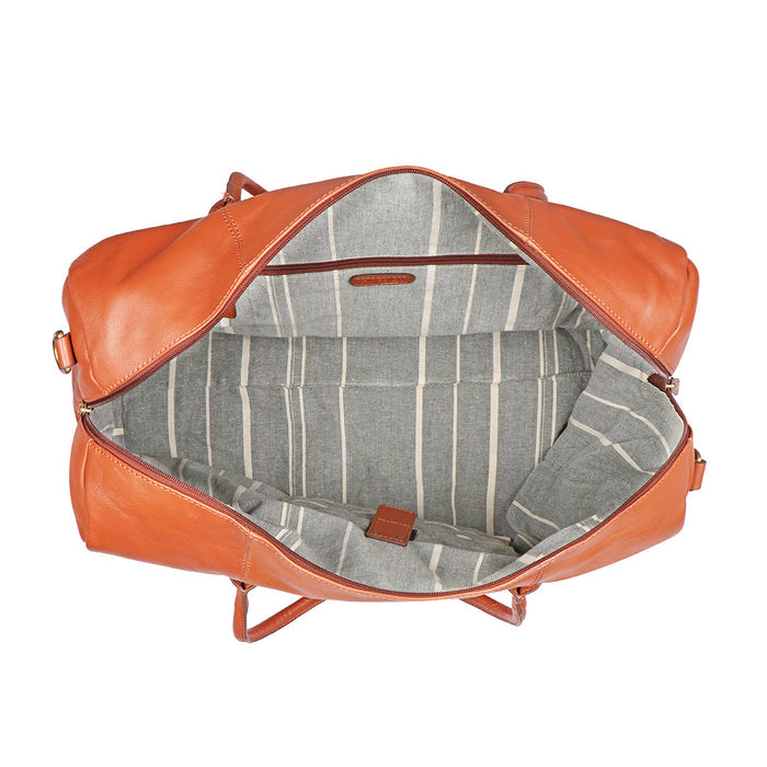 Charles 01 Tan Leather Duffle Bag