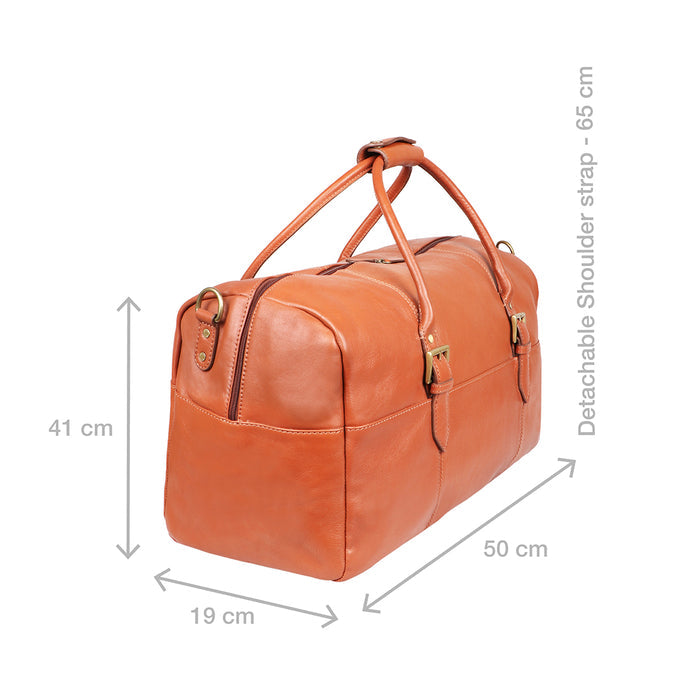 Charles 01 Tan Leather Duffle Bag