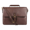 Charles 03 Brown Leather  Briefcase