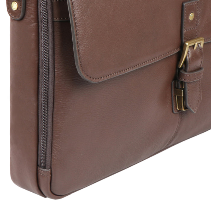 Charles 03 Brown Leather  Briefcase