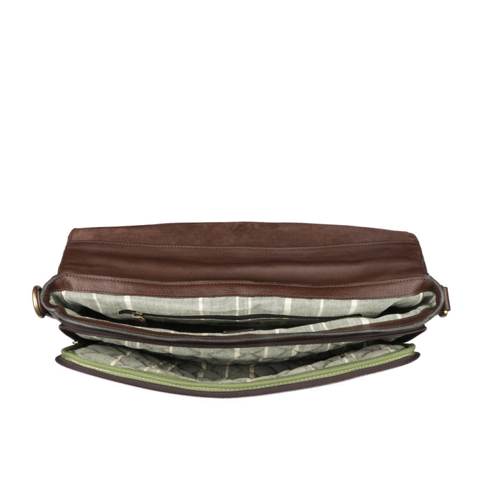 Charles 03 Brown Leather  Briefcase