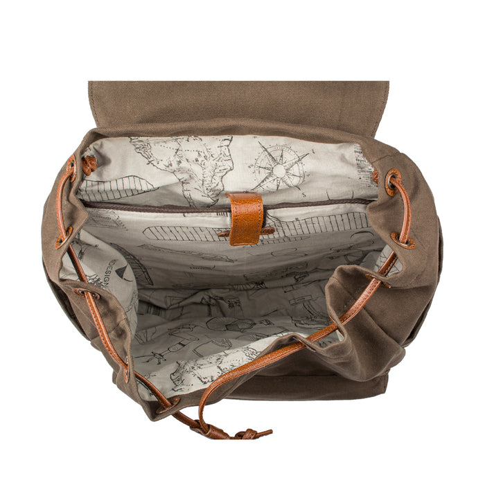 Cherokee 02 Green Canvas Backpack