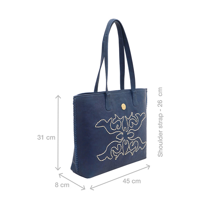 Cheyenne 02 Blue Leather Shoulder Bag