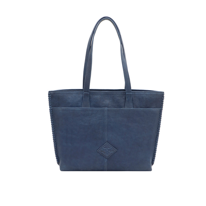 Cheyenne 02 Blue Leather Shoulder Bag