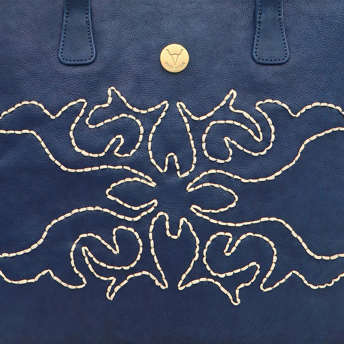 Cheyenne 02 Blue Leather Shoulder Bag
