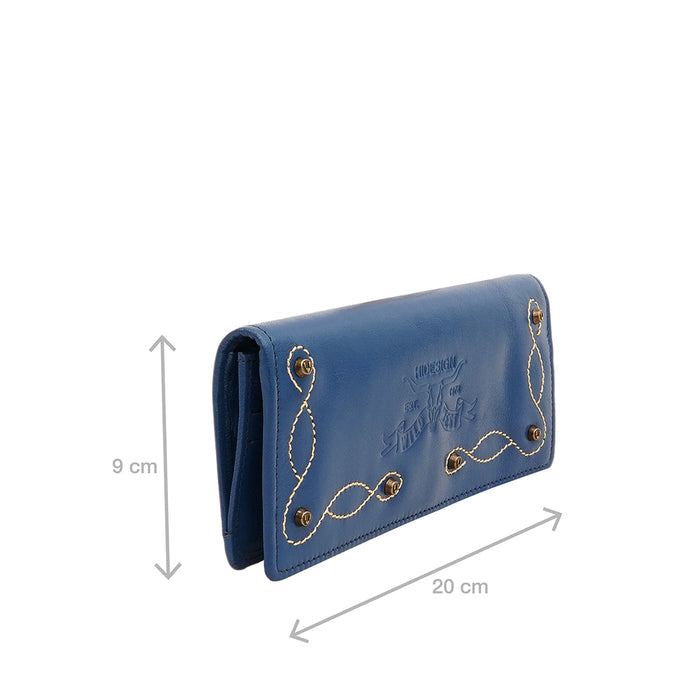 Cheyenne W3 Blue Leather Bi-Fold Wallet