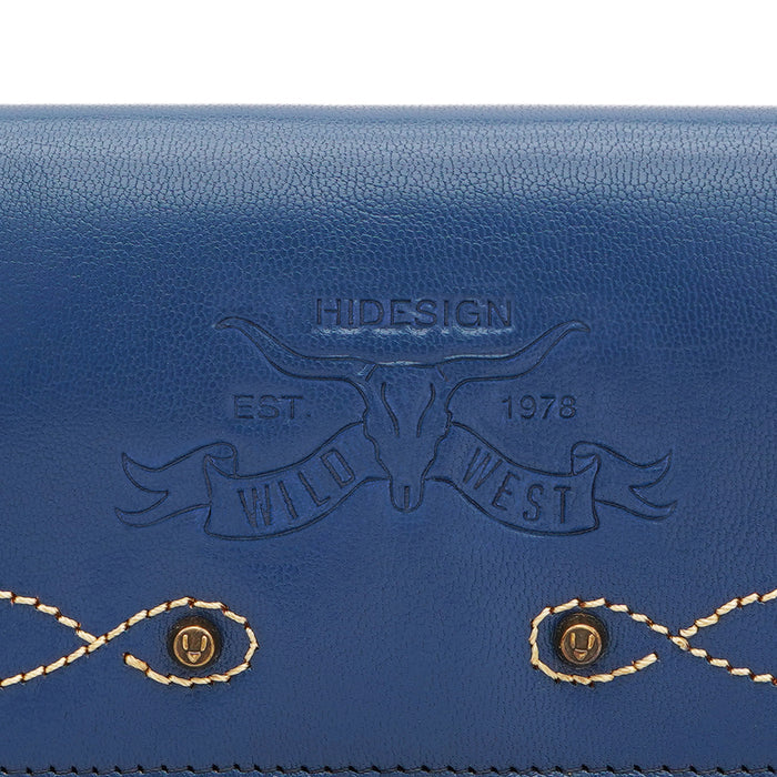 Cheyenne W3 Blue Leather Bi-Fold Wallet