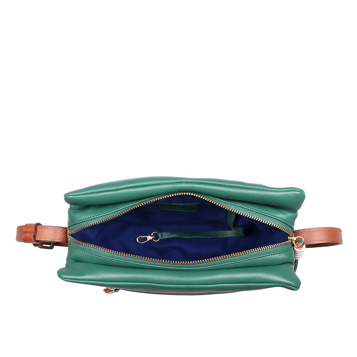 Chiquita 01 Green Leather Shoulder Bag