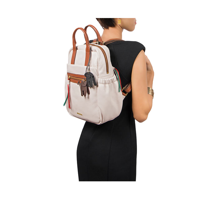 Chiquita 03 Beige Leather Backpack