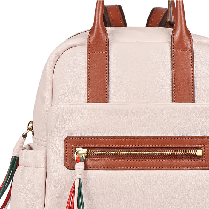Chiquita 03 Beige Leather Backpack