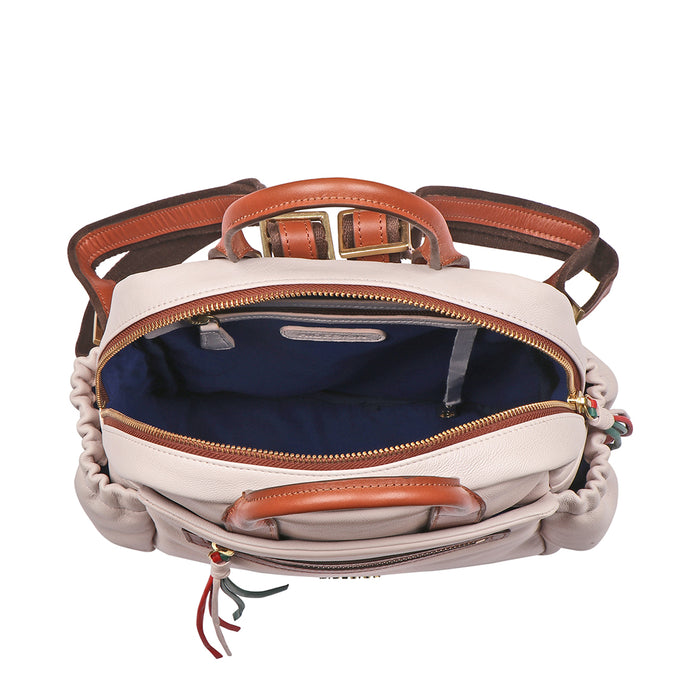 Chiquita 03 Beige Leather Backpack