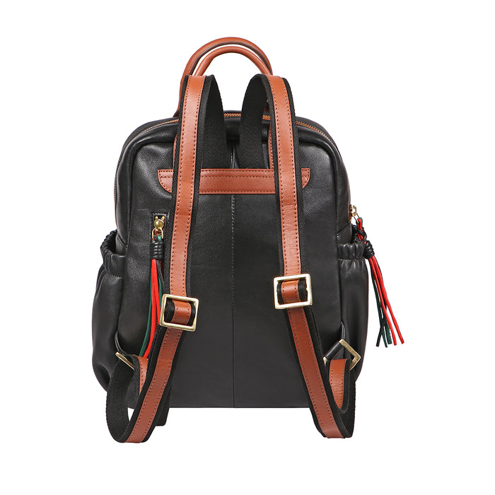 Chiquita 03 Black Leather Backpack