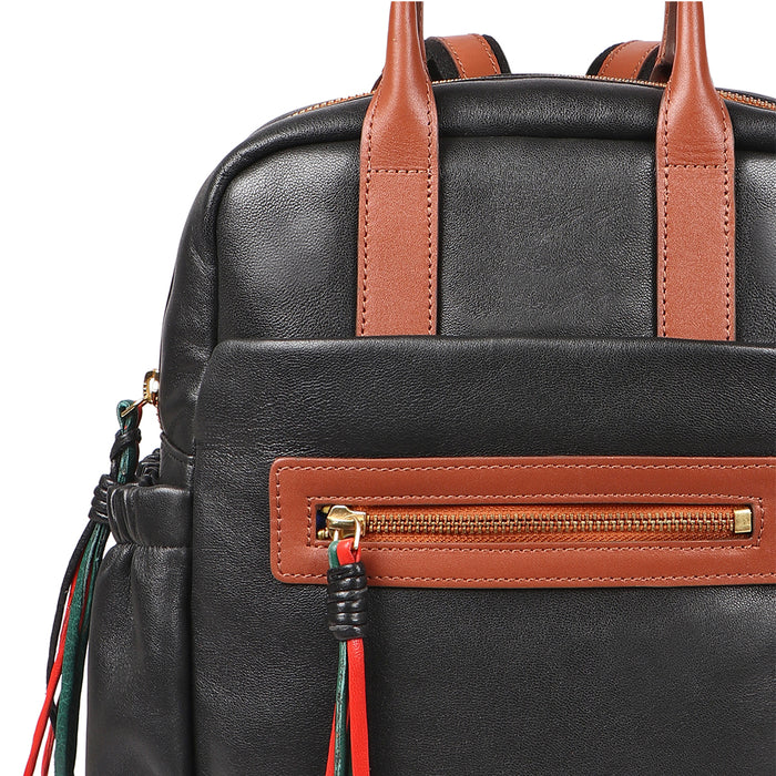 Chiquita 03 Black Leather Backpack