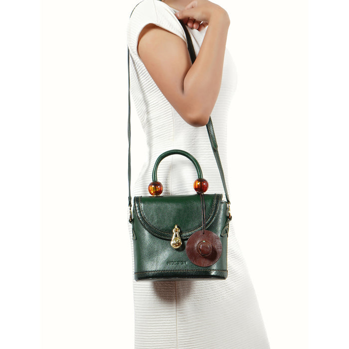 Churro 01 Green Leather Sling Bag