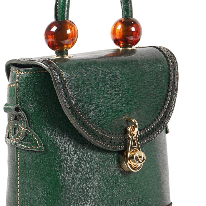 Churro 01 Green Leather Sling Bag