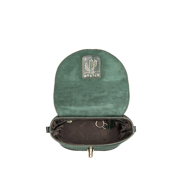 Churro 01 Green Leather Sling Bag