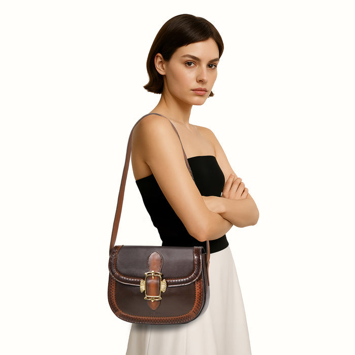 Churro 02 Brown Leather Shoulder Bag