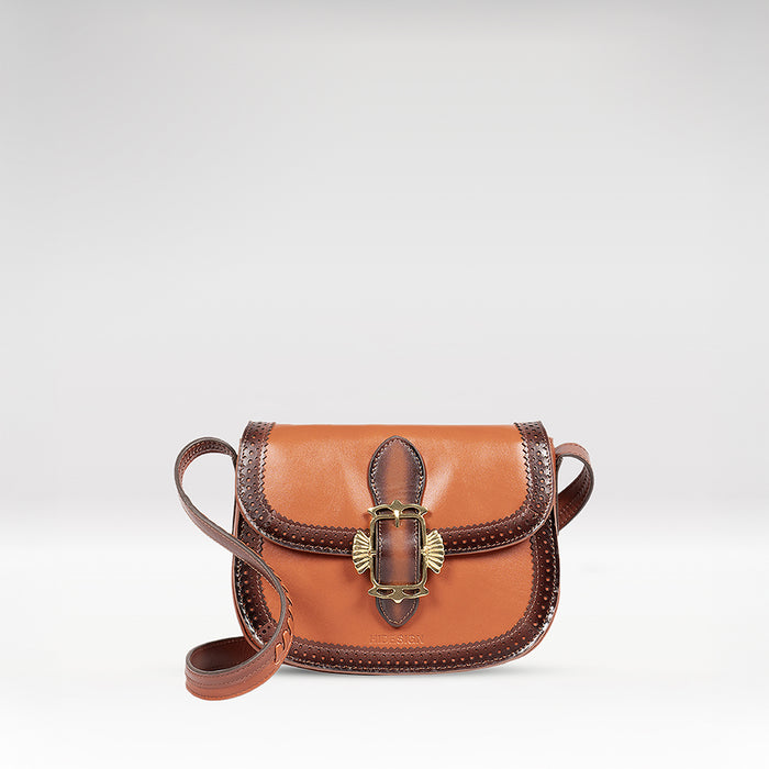 Churro 02 Orange Leather Shoulder Bag