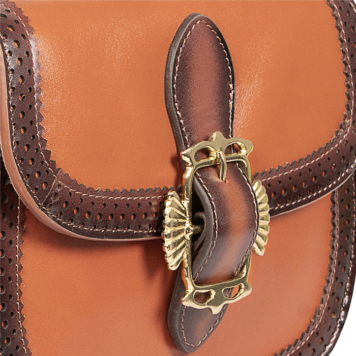 Churro 02 Orange Leather Shoulder Bag