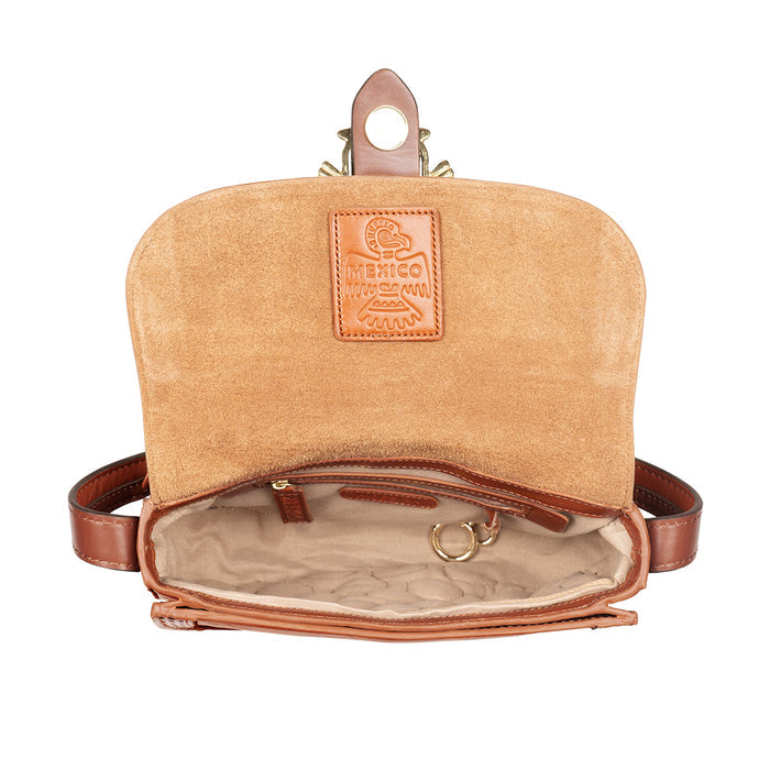Churro 02 Orange Leather Shoulder Bag