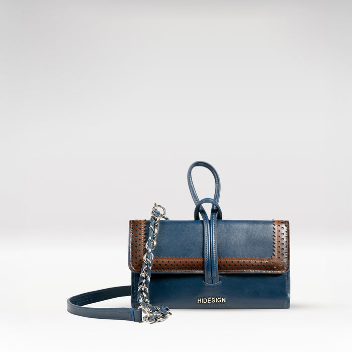 Churro W4 Blue Leather Sling Wallet