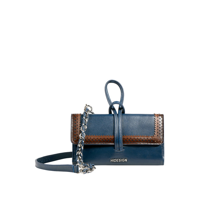 Churro W4 Blue Leather Sling Wallet