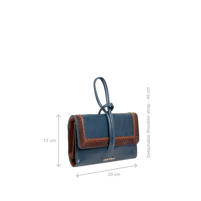 Churro W4 Blue Leather Sling Wallet