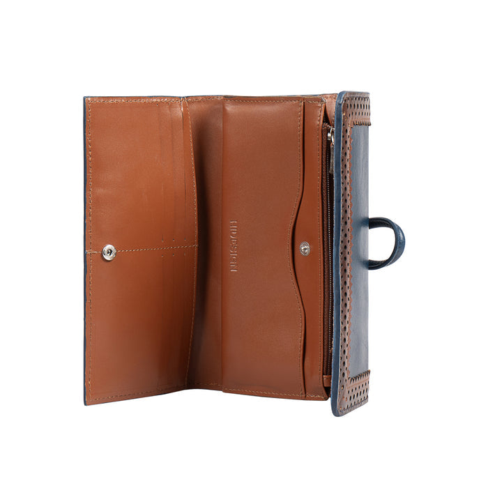 Churro W4 Blue Leather Sling Wallet