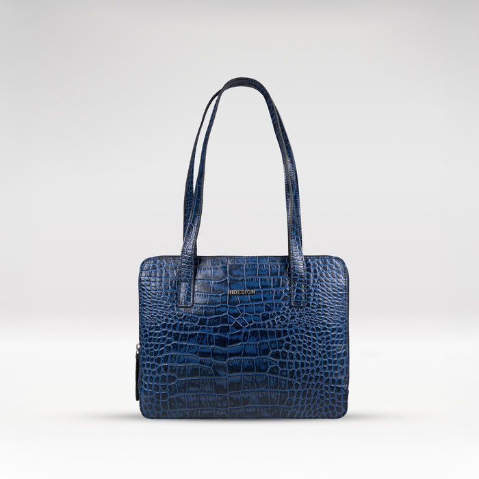 Claire 02 Blue Leather Shoulder Bag