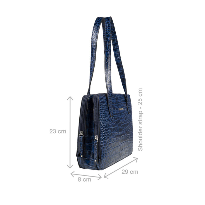 Claire 02 Blue Leather Shoulder Bag
