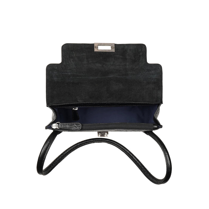 Clarisse Black Leather Shoulder Bag